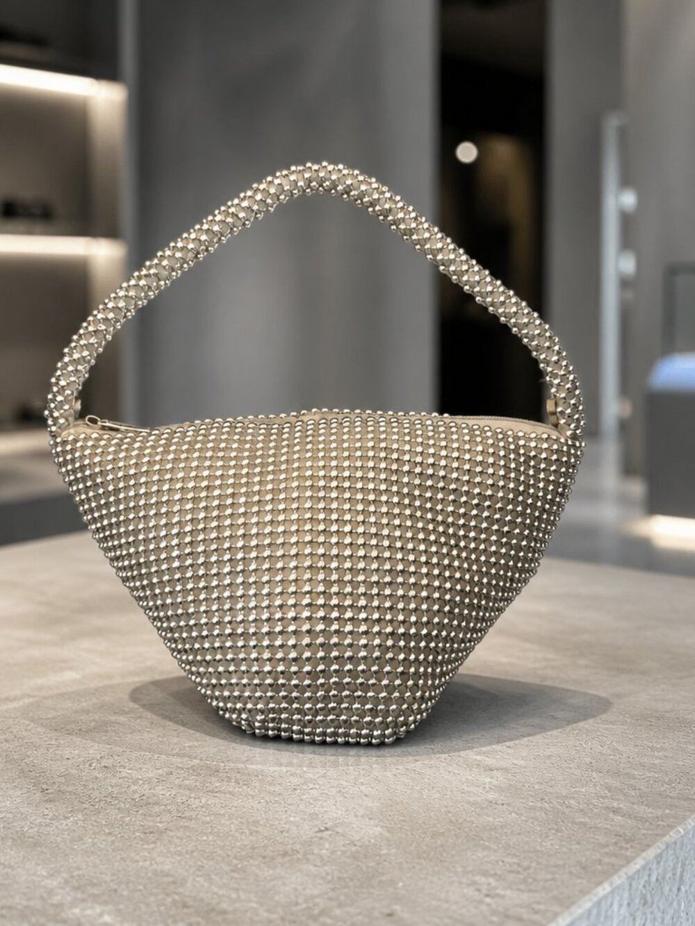 2 Chic metallic beaded mini handbag - DISCONTINUED